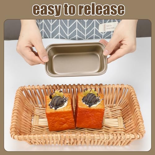 Uiifan 12 Pack Mini Loaf Pans, 6.1 x 3.3 x 2.1 in, Gold - color: Gold, size: 6*3.3*2inch
