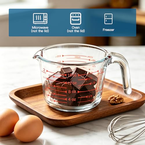 4 Pieces Glass Measuring Cups Set