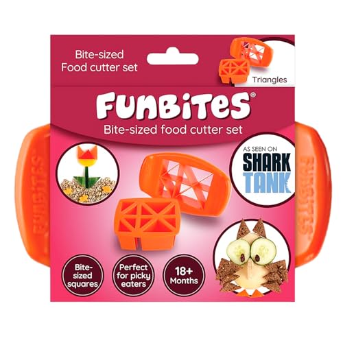 FunBites Sandwich Cutter for Kids Lunch, Crustless Bento 2-Pc Set, 1 Pack - color: Orange Triangles