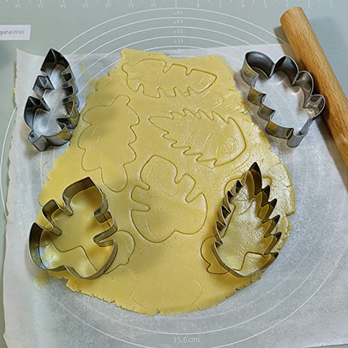 LUBTOSMN 4 Pcs Tropical Leaves Cookie Cutter Set, Dishwasher-Safe