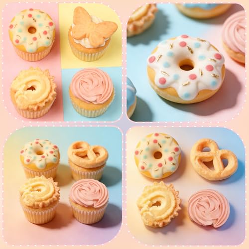 4 Pcs Donut Fondant Molds 4Pcs Cookie Silicone Molds - color: F-25