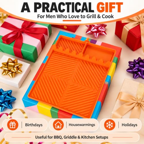 Find law Silicone Tools Mat for Griddle & Kitchen Countertop - color: Orange