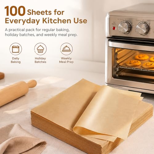 Precut Parchment Paper Sheets 100pcs Unbleached Baking Paper 11.8x15.7In