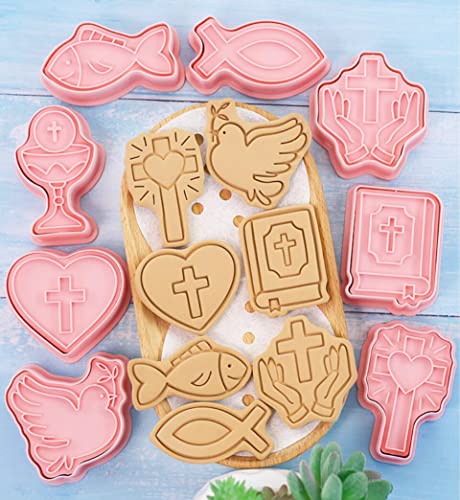 8 pcs Christian Bible Cookie Cutters,Cross Biscuit Cutter (Cross 1227A) - color: Cross 1227A