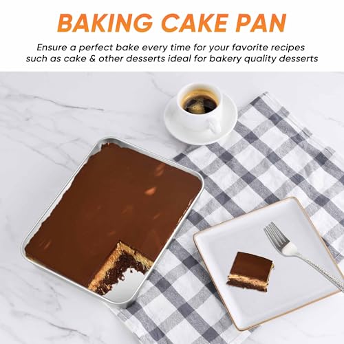 Herogo 10.5" x 8" x 2" Deep Baking Pan Set of 2, Stainless Steel - color: Silver, size: 10.5" x 8" x 2"