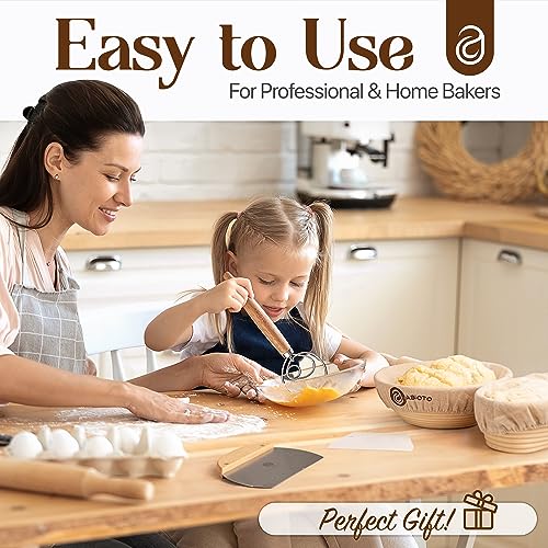 ABIOTO Sourdough Bread Proofing Baskets and Baking Supplies - 14-Piece Kit - size: 14-Piece Kit