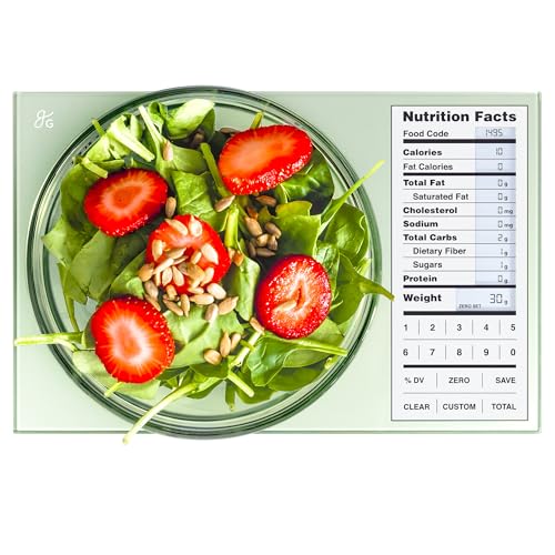 Greater Goods Food Scale with Nutrition Calculator, 2,000 Codes (Green) - color: Sage Green