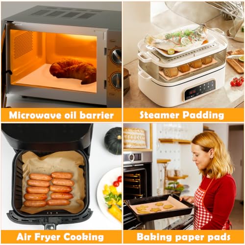 YQL 10x12 Inch Air Fryer Liners, 150PCS Unbleached Parchment Paper - size: 10x12 Inch