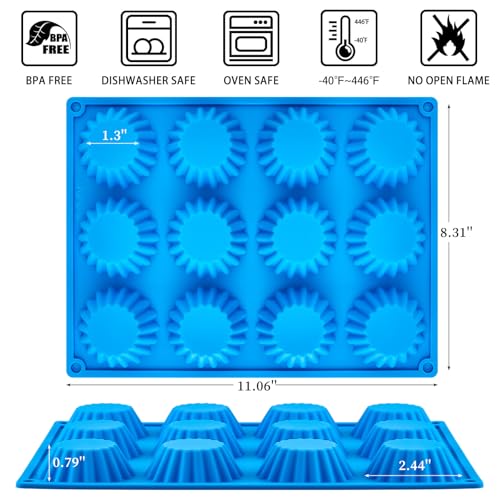 Peanut Butter Cup Silicone Molds, 3 PCS, 12 Cavity