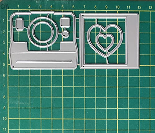 Mvchifay Cutting Dies Metal Stencils Scrapbooking Tool DIY Craft Carbon Steel Embossing Template for Paper Card Making (''Camera & Hearts- 5.4x12cm''), XKAI01075 - color: Camera & Hearts-5.4x12cm