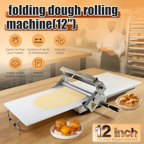 Folding Dough Sheeter (12") Dough Sheeter，Manual Dough Sheeter - size: 12A