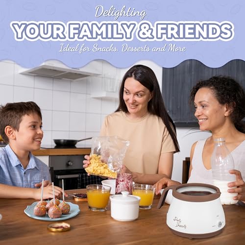 Party Desserts Candy and Chocolate Melting Pot, Mini Electric Fondue Pot, Melts Candy Chocolate in a Couple of Minutes, Ideal for Cake Pops Cookies Cakes, 1 Cups, Single Pot, Brown - color: Brown