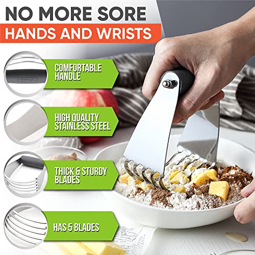 Spring Chef Medium Dough Blender Hand Tool - Durable Pastry Cutter - Gray - color: Gray, size: 3" Medium