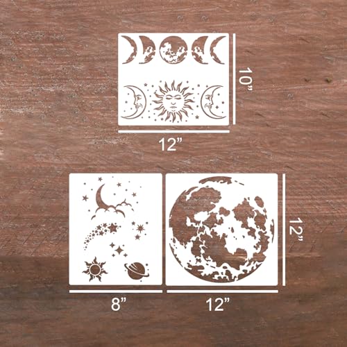 Moon Stencil Star Stencils for Painting 12" - style: Moon