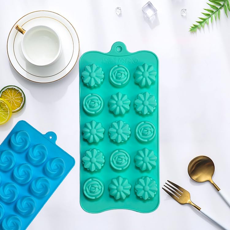 Silicone Gummy Candy Molds - 4Pcs Chocolate Mold, Non-stick and Bpa Free for Jelly, Chocolate, Baking, Wax Melt, Ice Cubes - color: 4pcs Gummy Molds