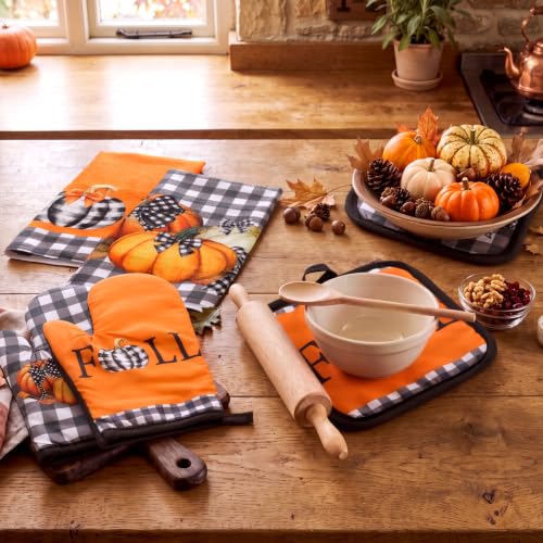 Rtteri 31 Pcs Fall Pumpkin Kitchen Gift Set Thanksgiving Kitchen Towels