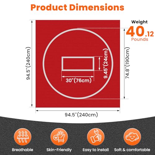 Rollable Wrestling Mat, 1.2" XPE Foam Mats for BJJ Jiu Jitsu & Judo - color: Red, size: 8'x8'