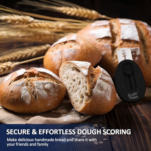 Bread Knife Extractable & Magnetic Bread Lame Dough Scoring Tool, Professional Sourdough Scoring Tool for Sourdough Bread Baking & Bread Making Tools 10 Razor Blades - Black - color: Black