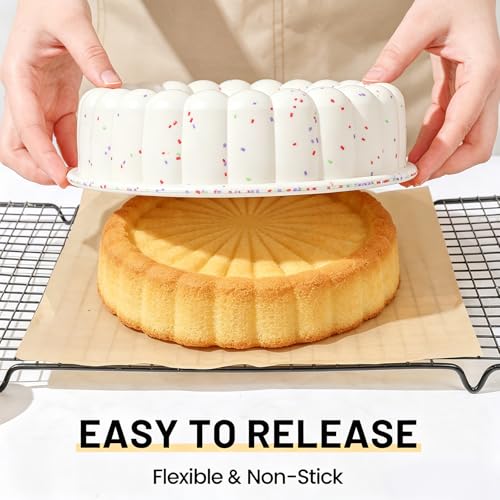 Vinino Charlotte Cake Pan, 8 Inch Silicone, Cream - size: Charlotte Mold