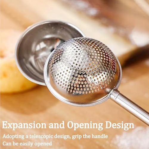 Powdered Sugar Shaker Duster, Flour Duster for Bread Baking with Stainless Steel Spring-operated Handle for Sugar Flour and Spices