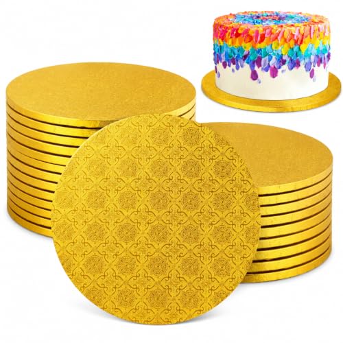 Zopeal 20 Pack 10 Inch Round Wedding Cake Boards,Gold - color: Gold