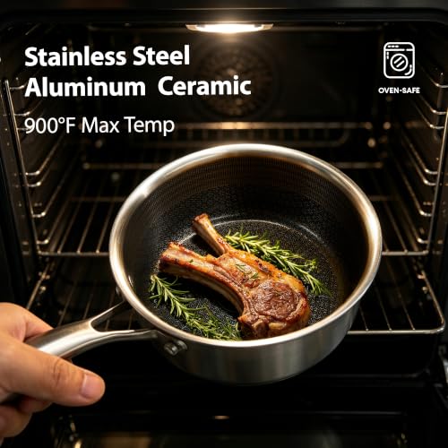 COOKER KING 2 Qt Stainless Steel Saucepan, Small Cooking Pot with Lid - size: 2 Quarts