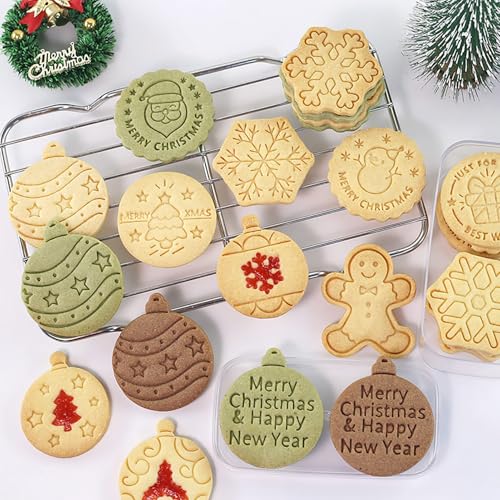Christmas Ball Cookie Cutters 10Pcs Xmas Ornament Biscuit Molds for Baking - color: Xmas K-10