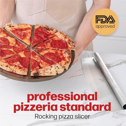 Hans Grill Pizza Cutter Rocker Blade, 14 Inch Stainless Steel