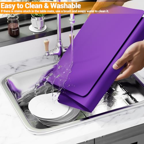Silicone Protector Mat 47x24 Inch,Purple - color: Purple