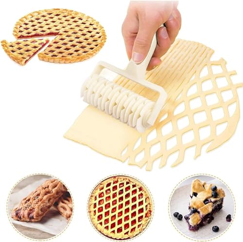 Dough Lattice Craft Roller Cutter Large Baking Tool Cookie Pie Pizza Bread Pastry (Large)