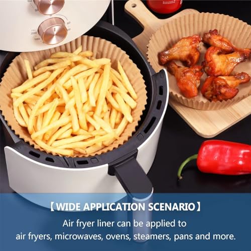 8In Round 100Pcs Air Fryer Liners Disposable Paper Parchment Liners - color: Paper-Round, size: 8inch-100PCS