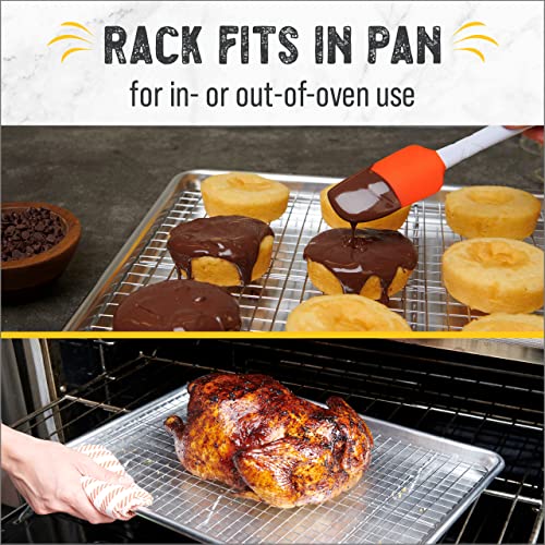 Checkered Chef Baking Sheet and Cooling Rack Set for Cooling and Baking