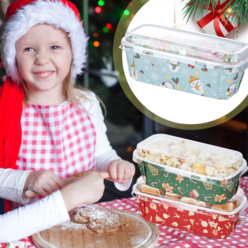 Maxcheck 40 Sets Christmas Loaf Pan with Lid Paper Disposable Baking Pans