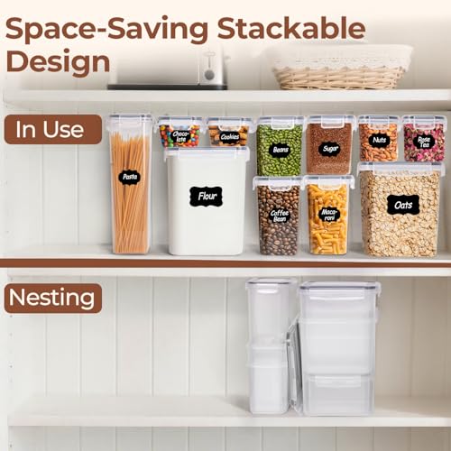 ComSaf Airtight Food Storage Containers with Lids 7size 11Pack, Stackable - size: 7 Size-Rectangle