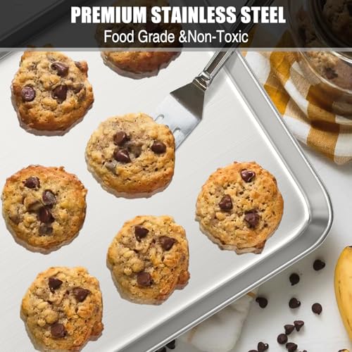 Baking Sheet Cookie Sheet Set of 2, Umite Chef Stainless Steel Baking Pans Tray Professional 10.39x8.07x1inch, Non Toxic & Healthy, Mirror Finish & Rust Free, Easy Clean & Dishwasher Safe - size: 10.39inx8.07inx1in