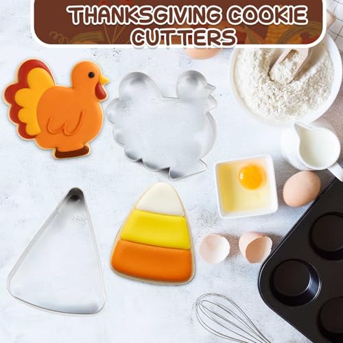 Teenyyou 2pcs Extra Large 8" Thanksgiving Cookie Cutter, Candy Corn, Turkey - style: Candy Corn and Turkey