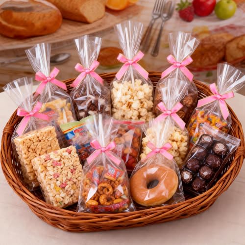 ROSPAKTEK 100 Pcs 4x6 Inch Clear Rice Krispie Treat Bags - Rice Kit Cakesicle Bags for Marshmallow, Macaron Pop, Candy, Apple Cookies, Cake Ore Pop Packaging (Individually Wrapped) - color: Clear 4x6 Inch-100