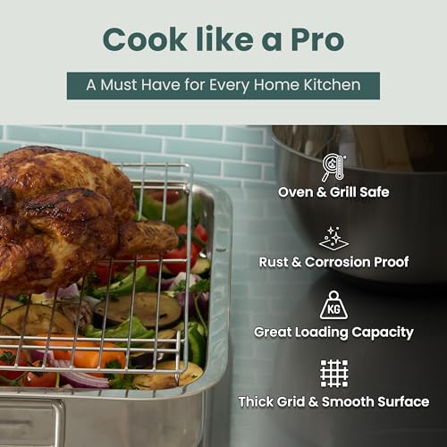 Durable 3 Tiers Stackable, 16" x 10" Cooling Rack for Baking - size: 10" x 16" 3-Pack