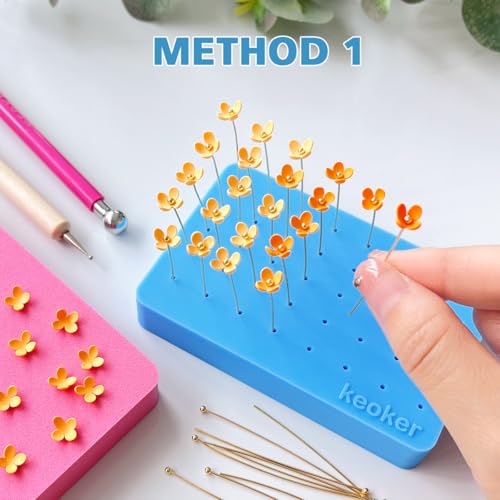 Keoker 1PC Silicone Baking Mat for Polymer Clay, Stud Earring Application Board for Standing & Painting, Polymer Clay Tool Work with Polymer Clay Earring Cutters (Blue) - color: BLUE