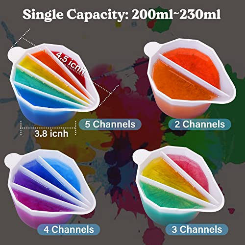 LET'S RESIN Silicone Split Cups, 4-Pack, 2-5 Channels, White - size: 4 Cups (15 oz)