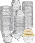 Aluminum Foil Baking Cups 150 Pcs, VIHOYOM 4 Oz Disposable Ramekin Aluminum Cupcake liners, Silver Foil Baking Cups Muffin Liners for Egg Tart, Baking, Cupcake, Pudding, Appetize - size: 4OZ 150PACK