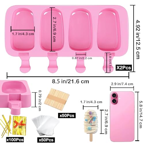 Cakesicle Mold,Popsicle Molds Silicone Cake Pop Mold(Small-Pink) - color: Small-Pink