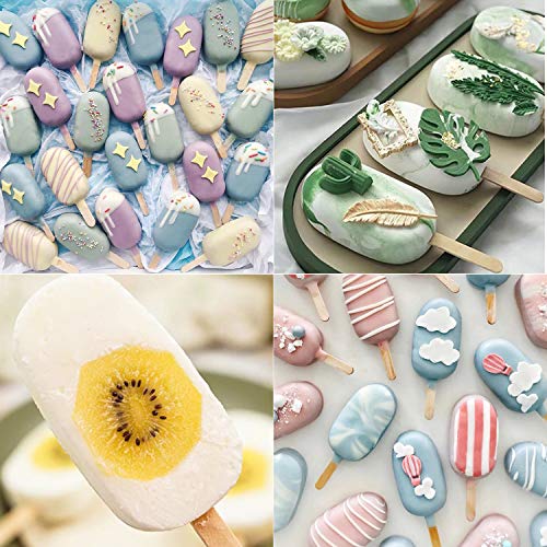 Ozera Popsicles Molds, 2 Pack Cake Pop Molds Homemade Cakesicle Maker Set - color: Green