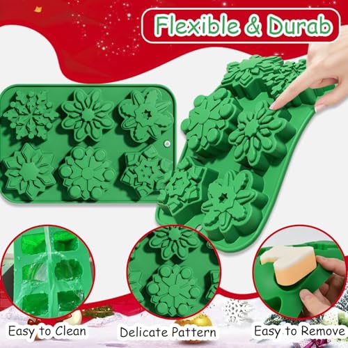 1 Pcs Snowflakes Shape Chocolate Molds Christmas Silicone Molds - color: Styl 4