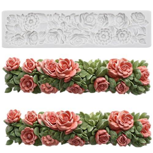 Baroque Flower Silicone Mold Relief Flower Lace Fondant Molds - color: Style ZK