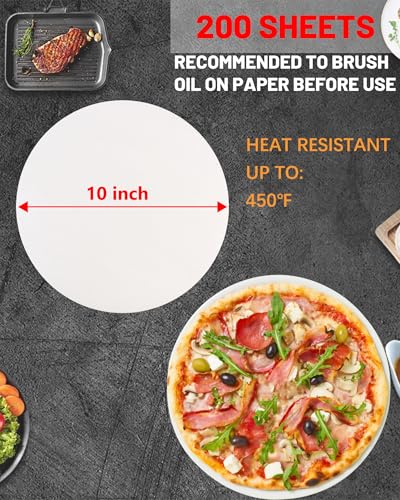 10 Inch Parchment Paper Sheets 200 Pcs, White Non-Stick - color: White, size: 10 Inch