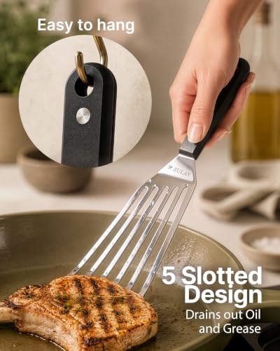 Zulay Kitchen Stainless Steel Fish Turner Spatula - size: Large