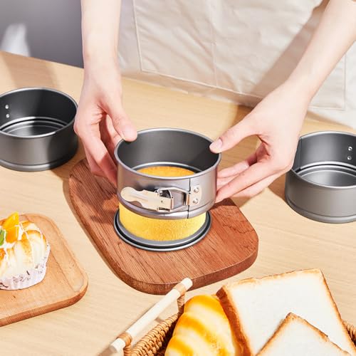 Sunnyray 12 Pcs 4 Inch Springform Pans Mini Cheesecake, Grey - color: Gray