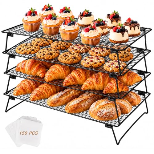4 Tier Stackable Cooling Racks for Baking, 17 x 11 Inch