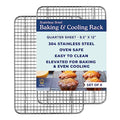 Ultra Cuisine Cooling & Baking Rack Set - 8.5'' x 12'' - Set of 2 - size: 8.5" x 12" 2-Pack